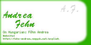 andrea fehn business card